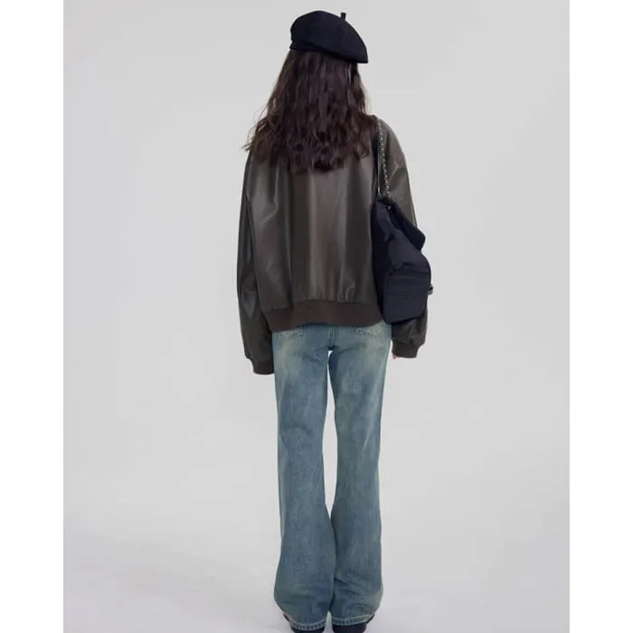 Leather Bomber Jacket