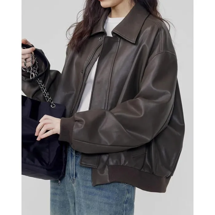 Leather Bomber Jacket