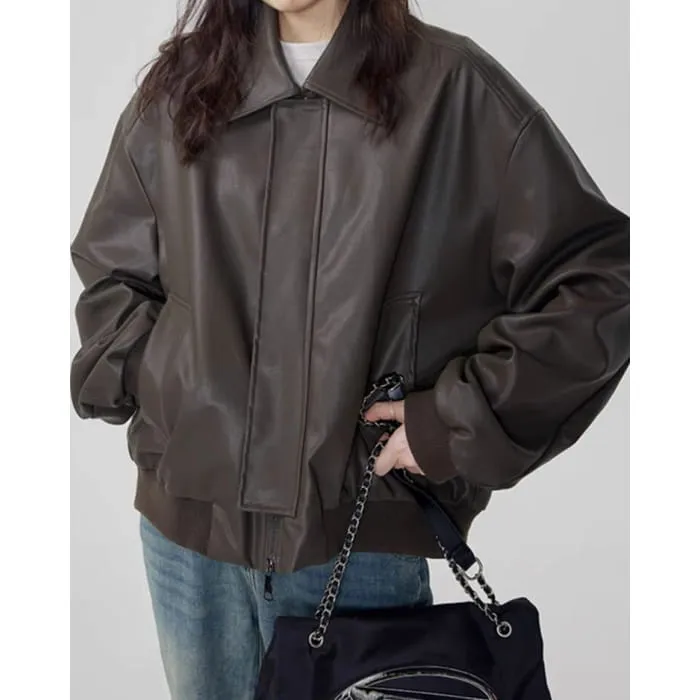 Leather Bomber Jacket