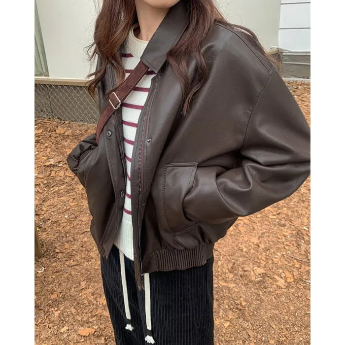 Leather Bomber Jacket