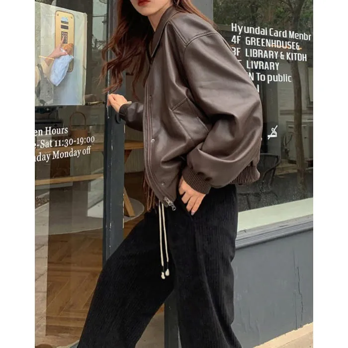Leather Bomber Jacket