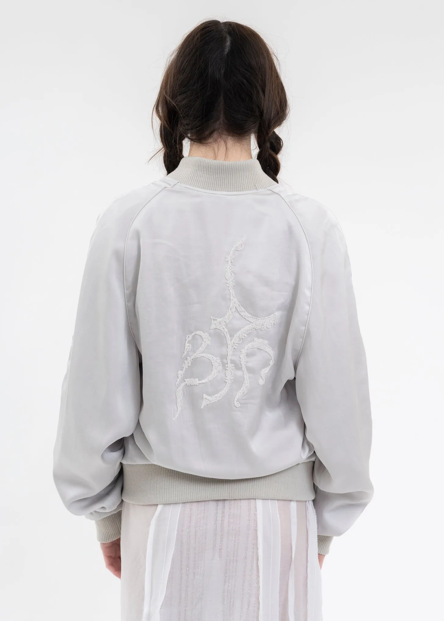 LIGHT GREY REVERSIBLE BOMBER JACKET