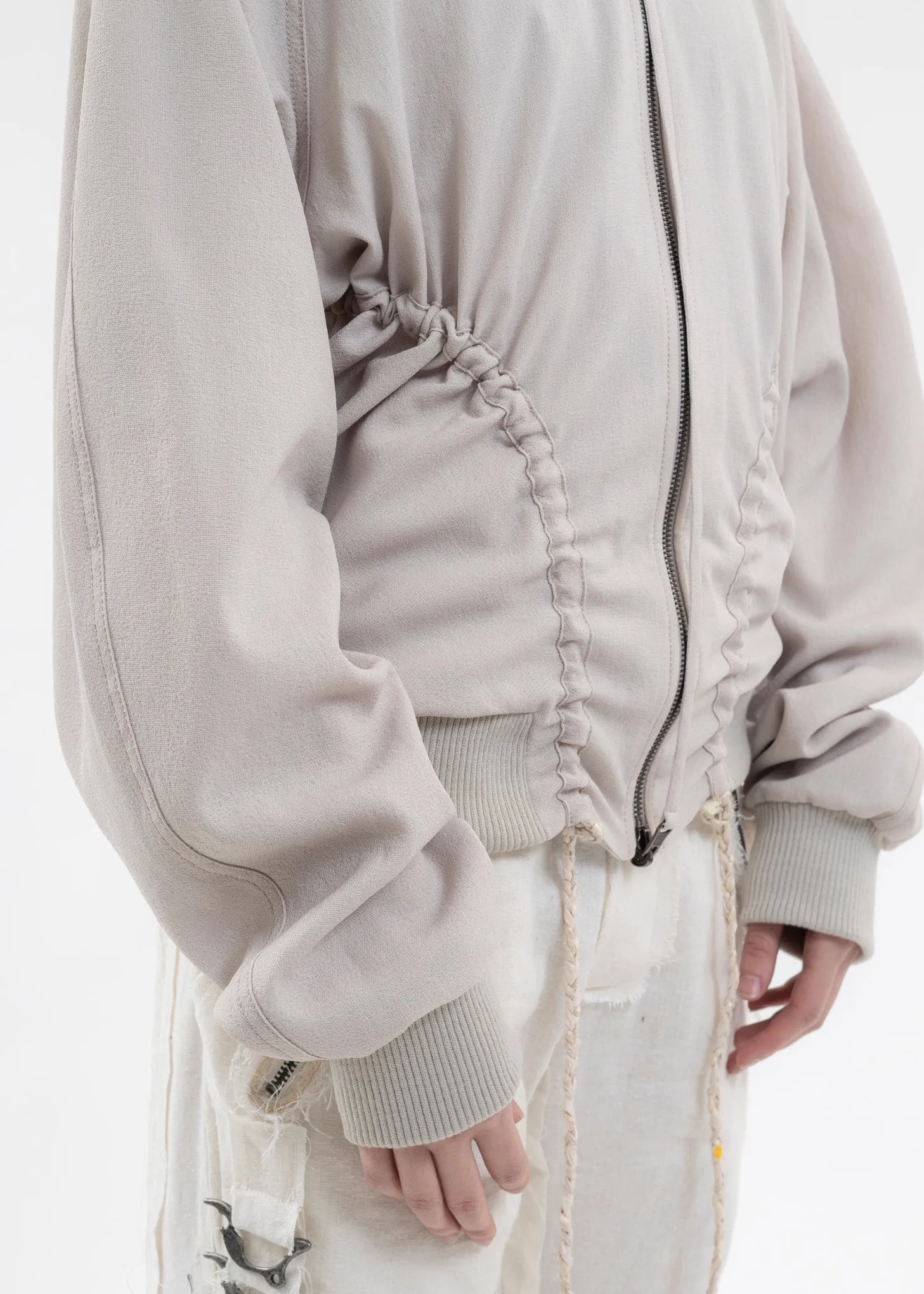 LIGHT GREY REVERSIBLE BOMBER JACKET