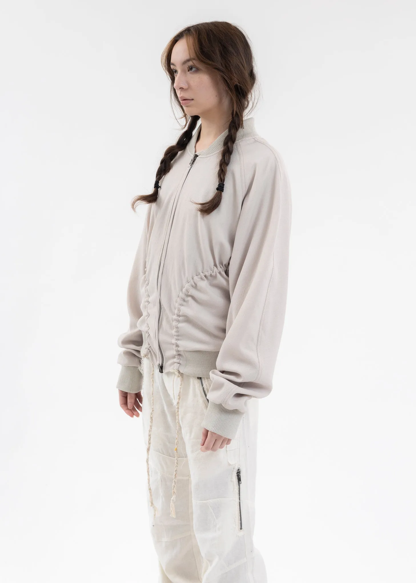 LIGHT GREY REVERSIBLE BOMBER JACKET