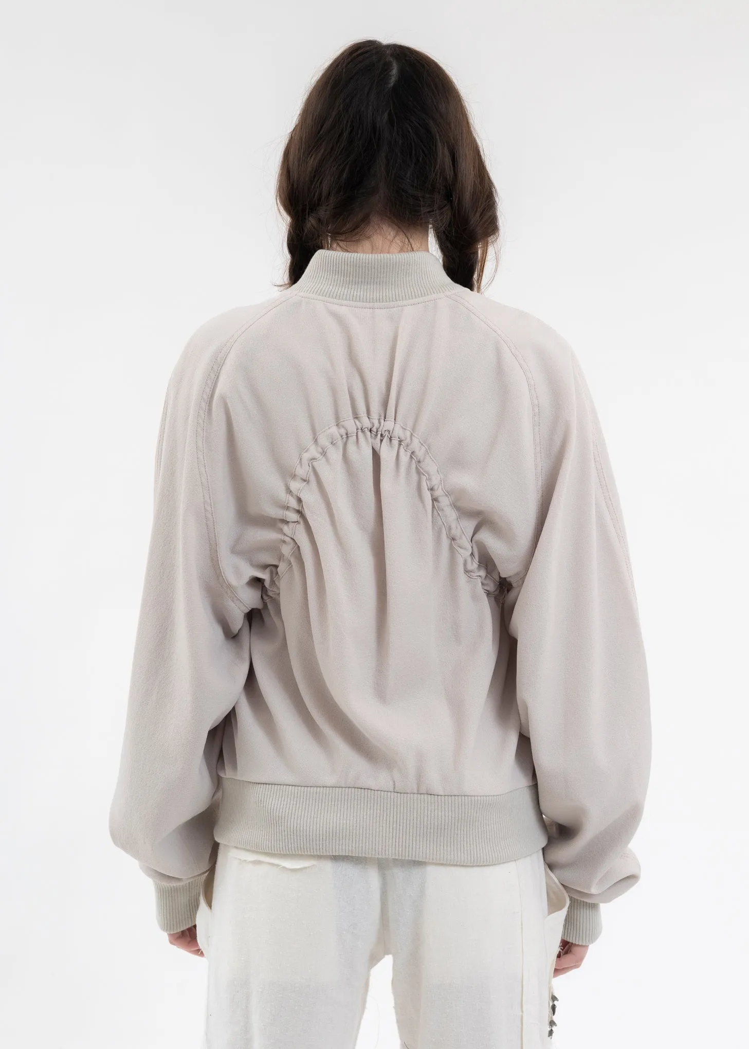 LIGHT GREY REVERSIBLE BOMBER JACKET