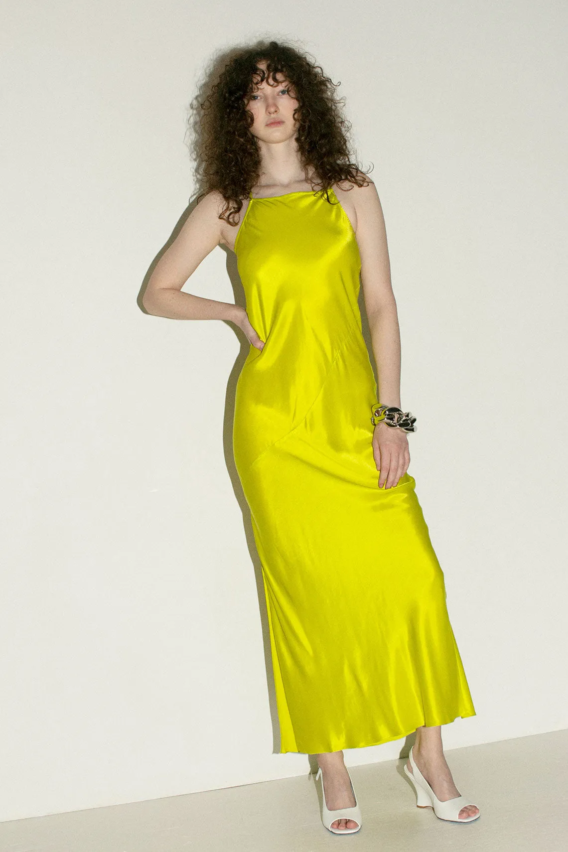Lime Serena Slip Dress