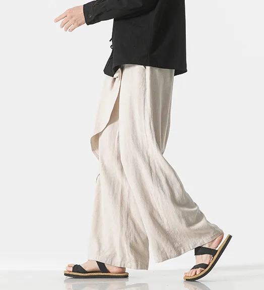 Linen Japanese Style Pants Retro Unisex
