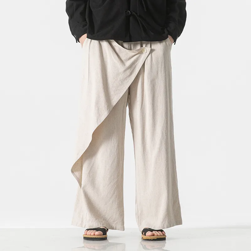 Linen Japanese Style Pants Retro Unisex