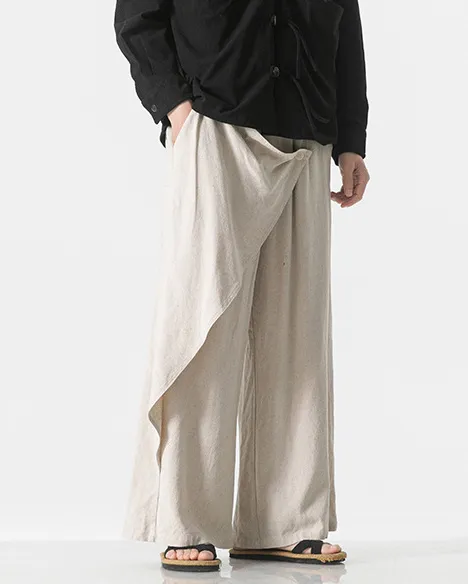 Linen Japanese Style Pants Retro Unisex
