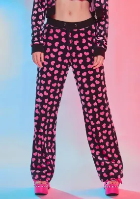 Loyal Maneater Velour Track Pants- Black