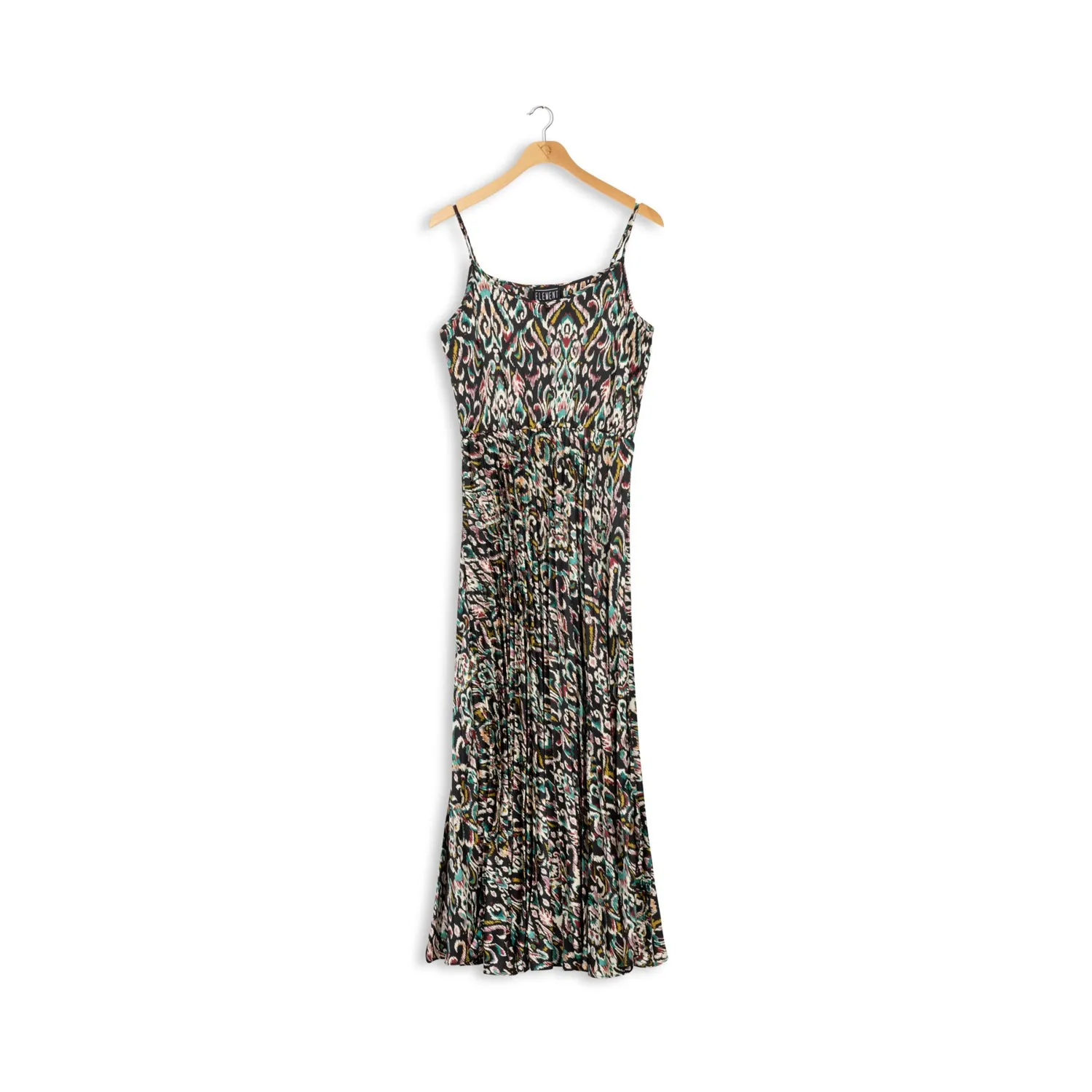 maxi length pleated slip dress