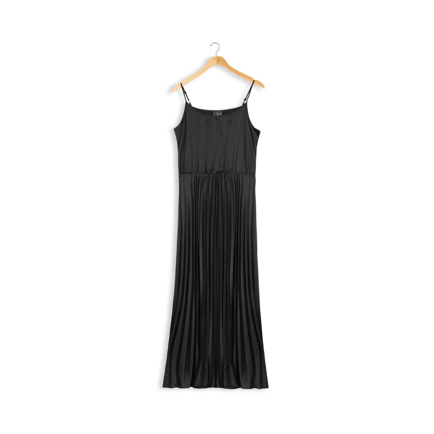 maxi length pleated slip dress