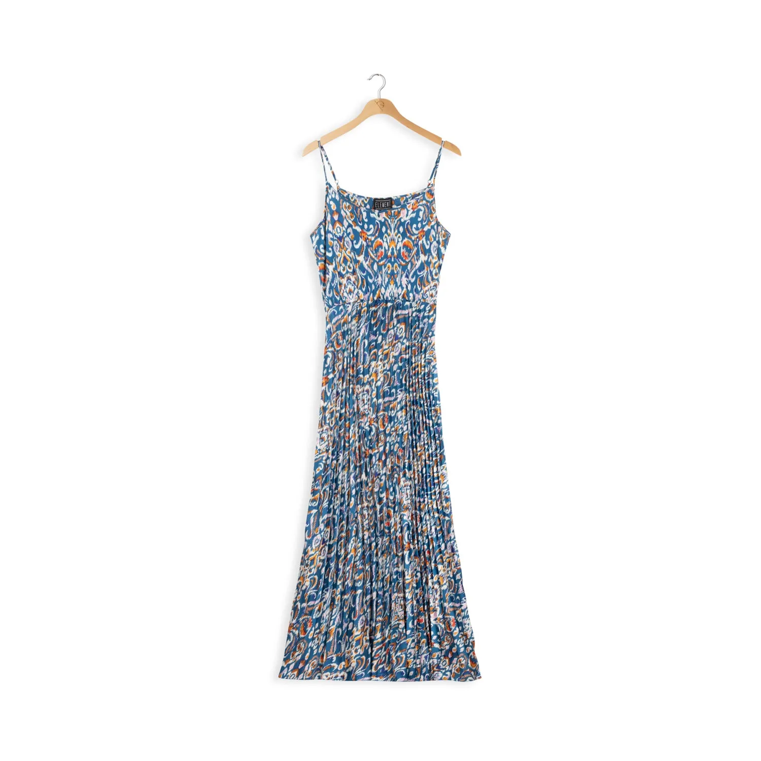 maxi length pleated slip dress