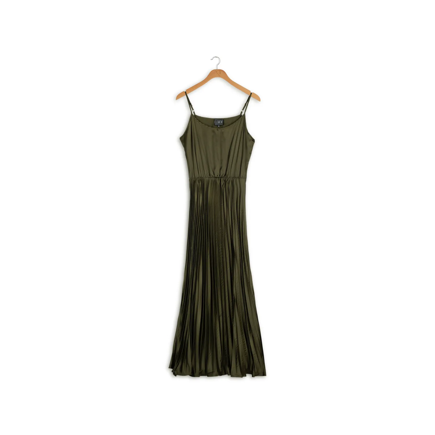 maxi length pleated slip dress