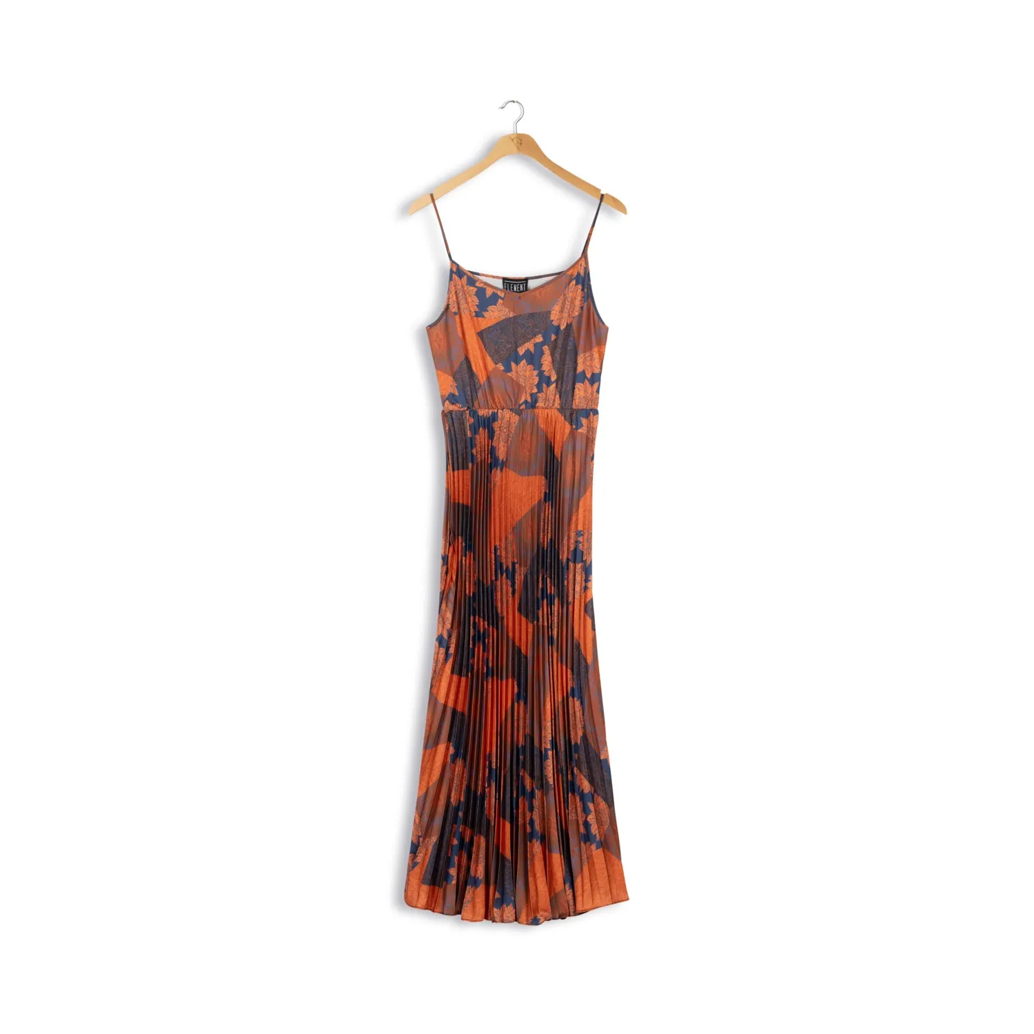 maxi length pleated slip dress