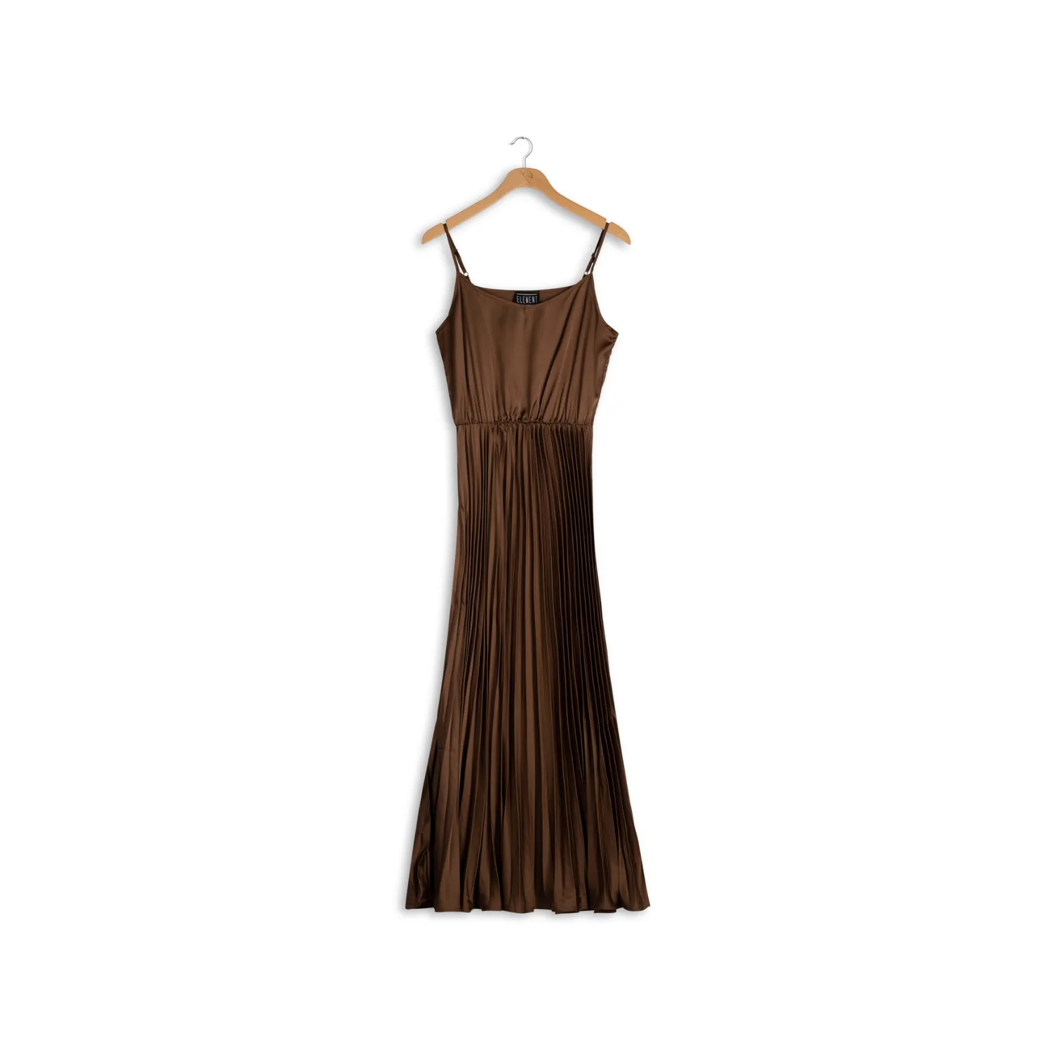 maxi length pleated slip dress