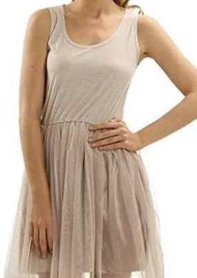 Melody Ribbed Knit Tank Slip Dress with Tutu