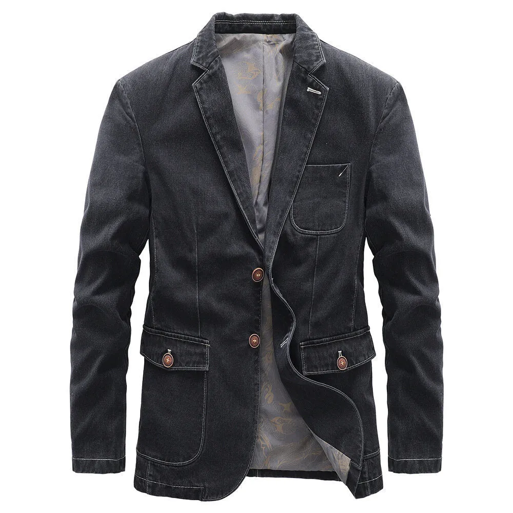 Men Denim Jacket Business Casual Jacket