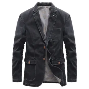 Men Denim Jacket Business Casual Jacket