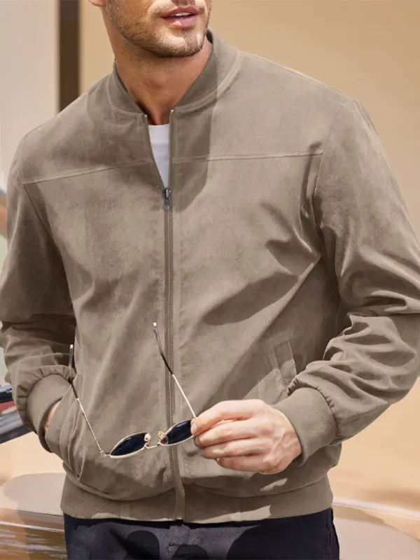 Men's Like Suede Bomber Jacket