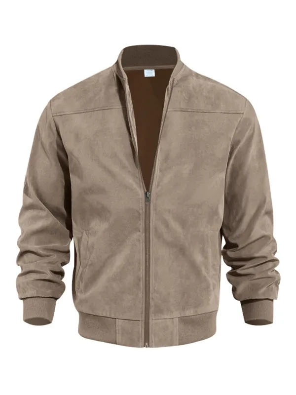 Men's Like Suede Bomber Jacket