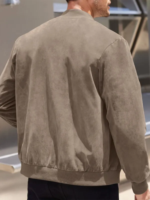Men's Like Suede Bomber Jacket
