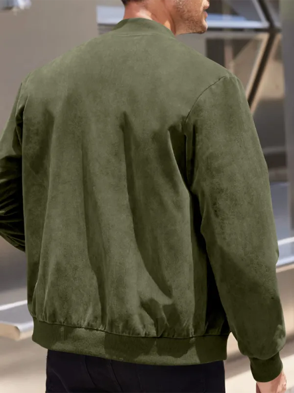 Men's Like Suede Bomber Jacket