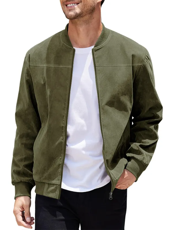 Men's Like Suede Bomber Jacket