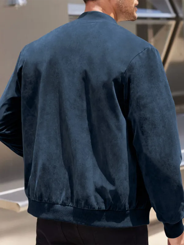 Men's Like Suede Bomber Jacket