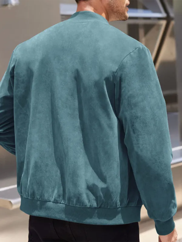 Men's Like Suede Bomber Jacket