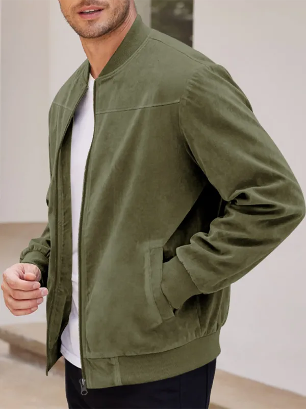 Men's Like Suede Bomber Jacket