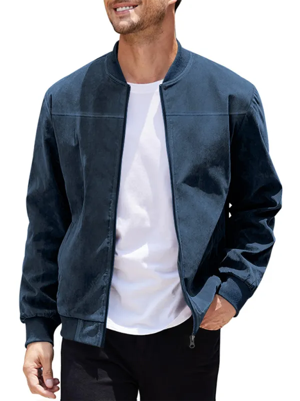 Men's Like Suede Bomber Jacket