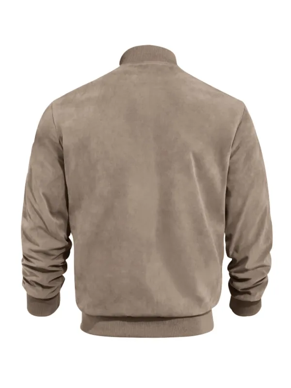 Men's Like Suede Bomber Jacket