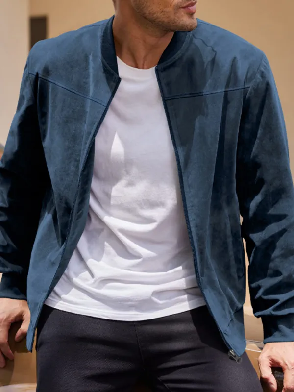 Men's Like Suede Bomber Jacket