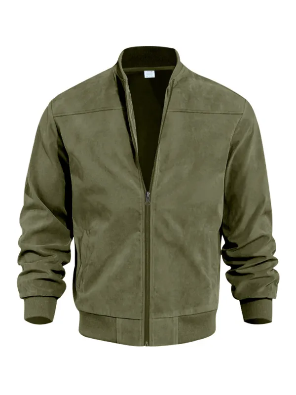 Men's Like Suede Bomber Jacket