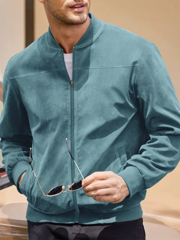 Men's Like Suede Bomber Jacket