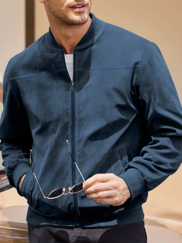 Men's Like Suede Bomber Jacket