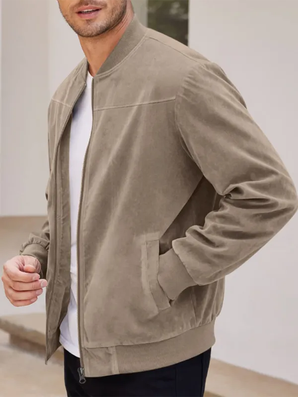 Men's Like Suede Bomber Jacket