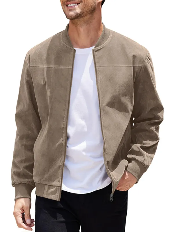 Men's Like Suede Bomber Jacket
