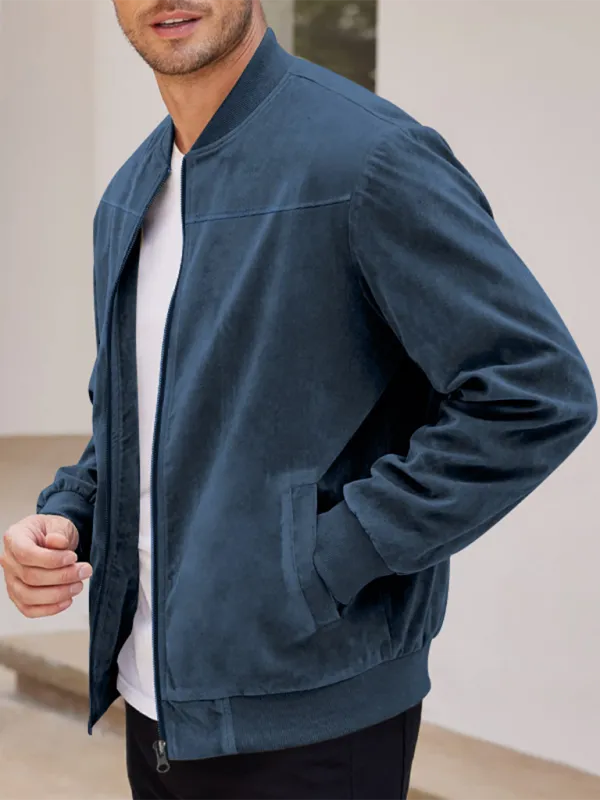 Men's Like Suede Bomber Jacket