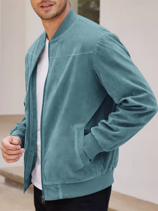 Men's Like Suede Bomber Jacket