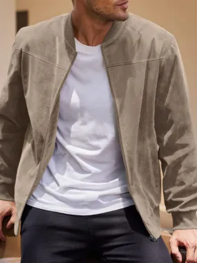 Men's Like Suede Bomber Jacket