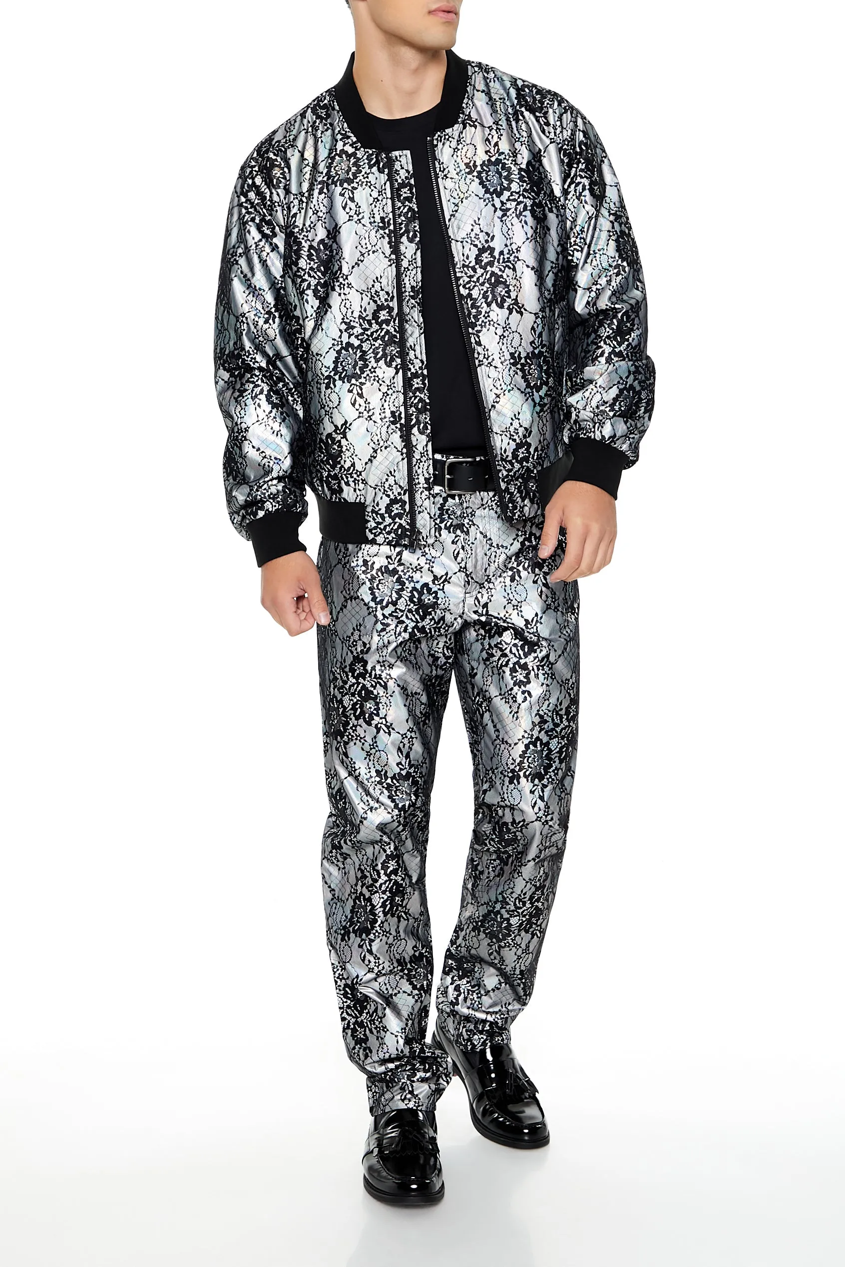 Metallic Lace Slim Fit Pant