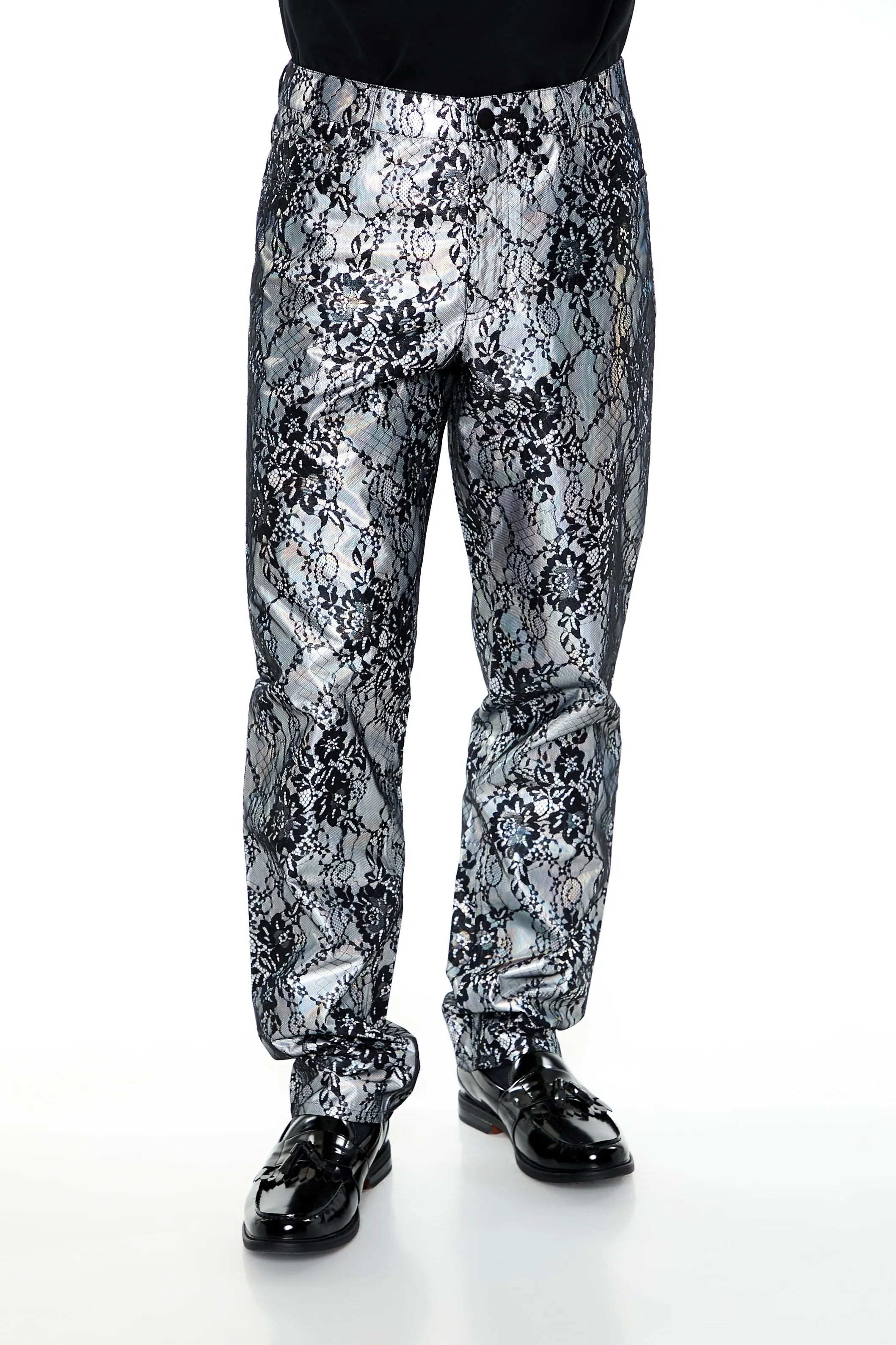 Metallic Lace Slim Fit Pant