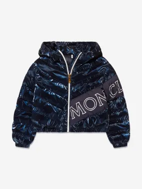 Moncler Enfant Girls Down Padded Vonnes Jacket in Navy