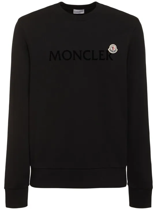 Moncler   Logo patch cotton sweatshirt 