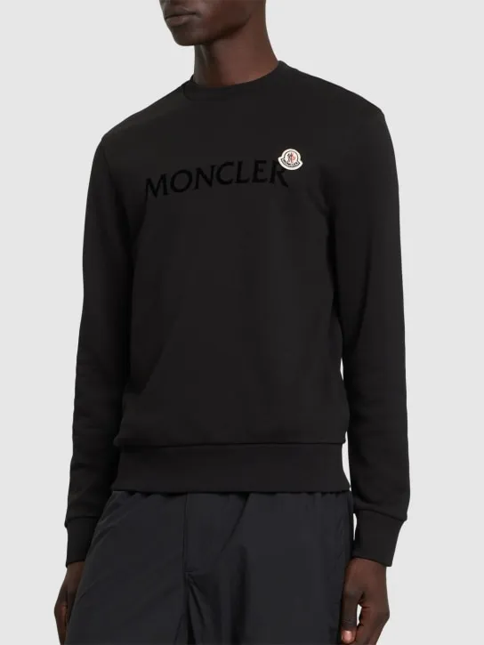Moncler   Logo patch cotton sweatshirt 