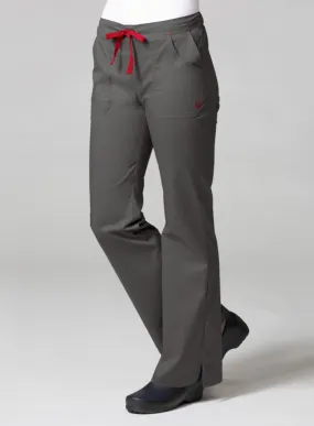 Multi Pocket Flare Pant XS-2XL by Maevn (Regular) /  CHARCOAL/CRIMSON TRIM
