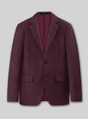 Napolean Basket Weave Wine Wool Jacket