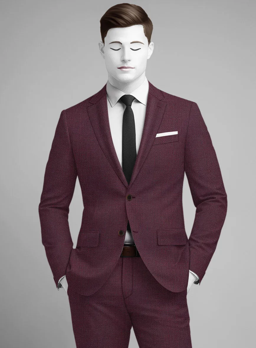 Napolean Basket Weave Wine Wool Jacket